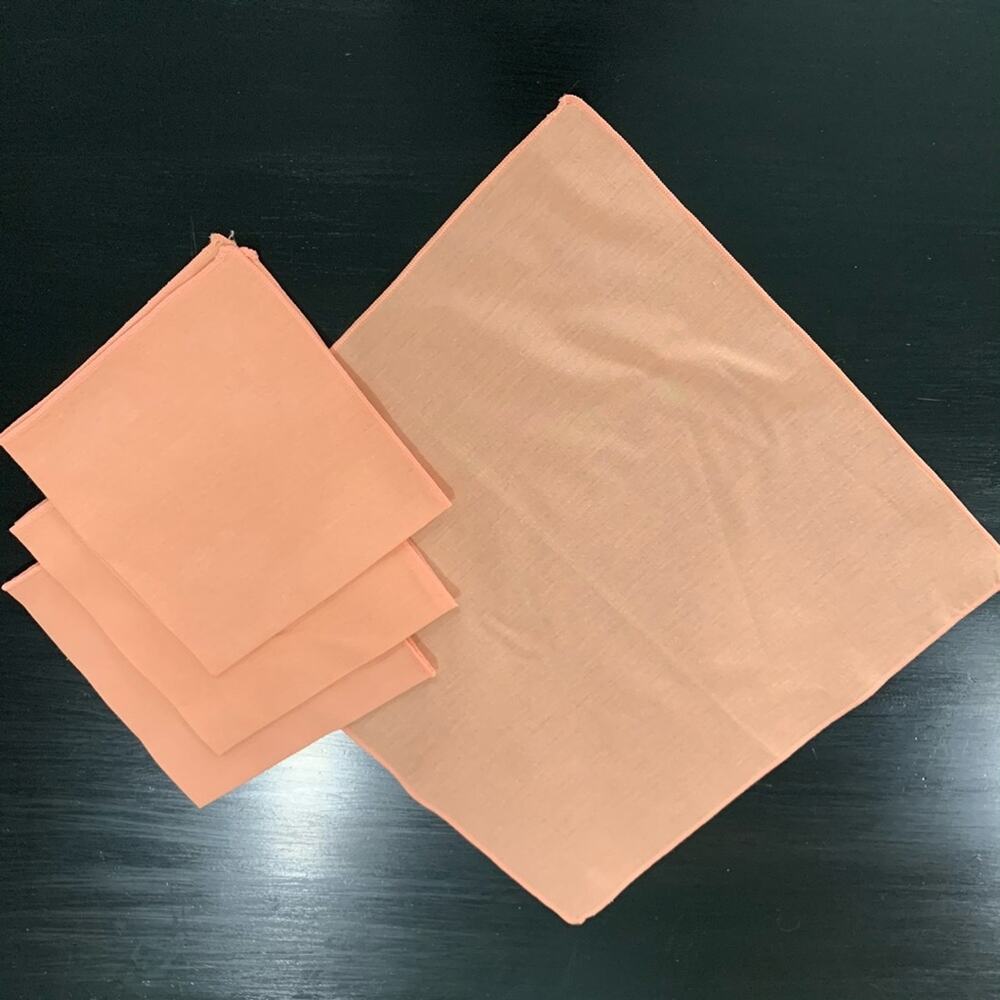 Vintage Peach Napkins Set 4 Cotton ? Linen?